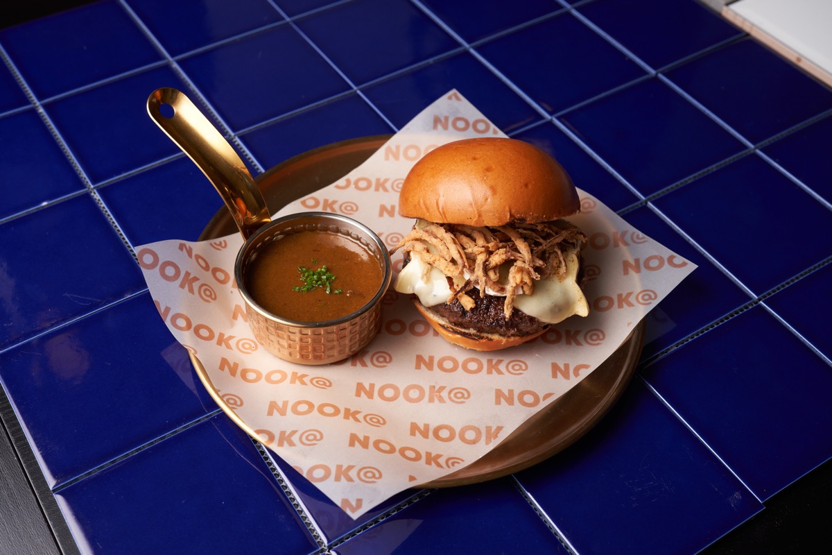 Angus beef burger with brie